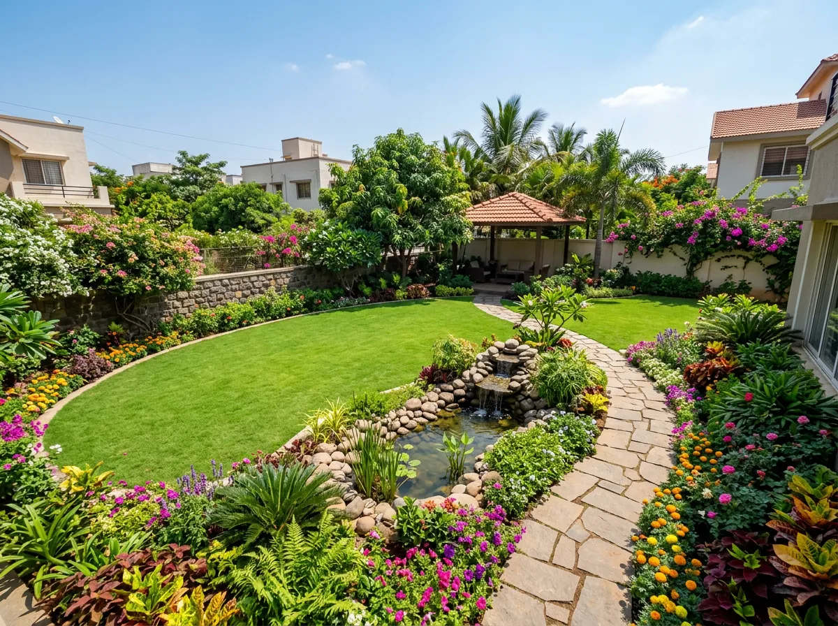 Landscaped residential garden project in Pune